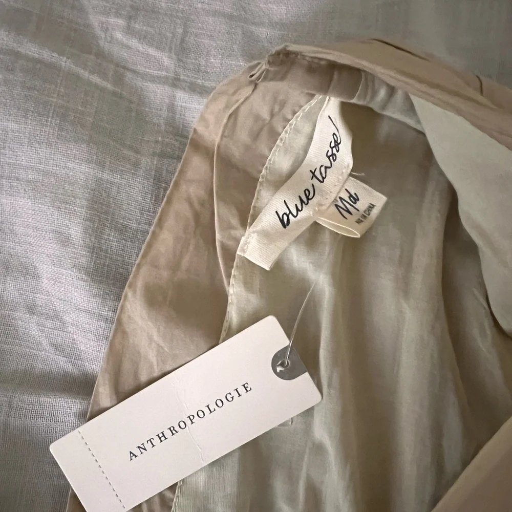Anthropologie blue tassel Sleeveless Poplin Mini Dress - Picture 7 of 7